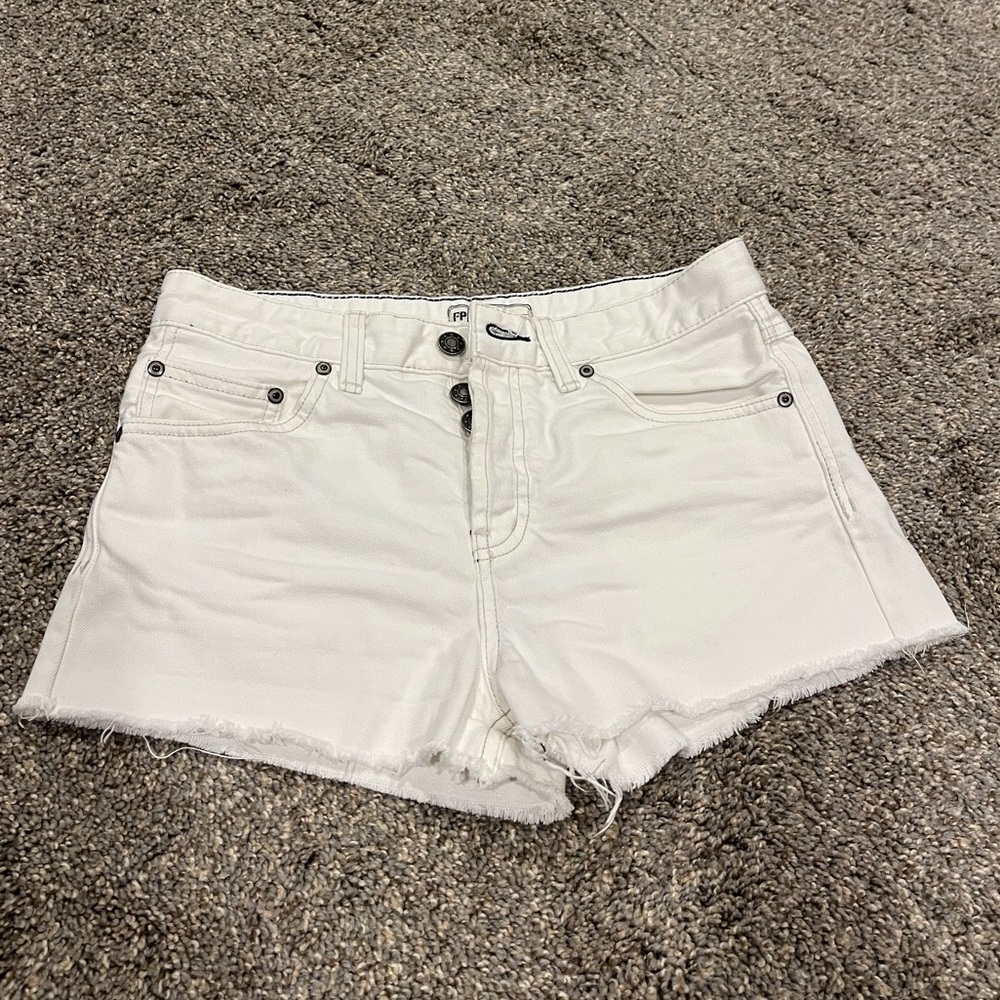 Free people white high waist shorts